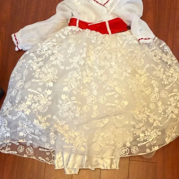 Disney Parks Mary Poppins Elegant Red and White Kids Costume w/matching Hat - Picture 9 of 14